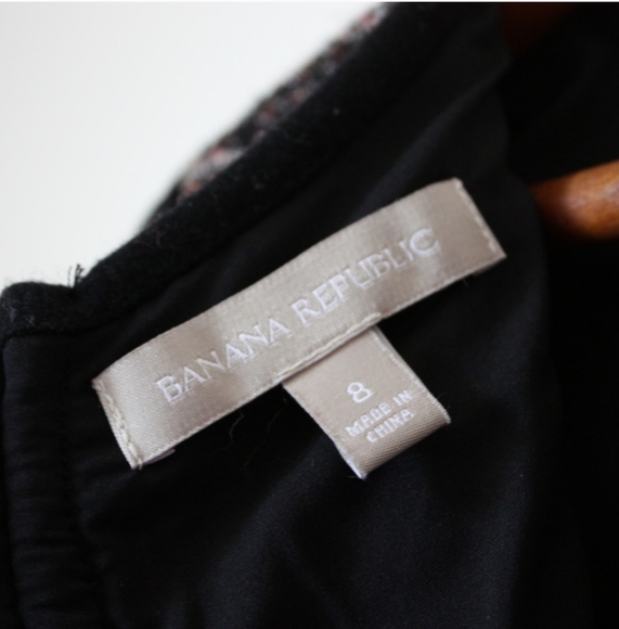 Banana Republic Black Pink Boucle Tweed Dress Sz 8 - Picture 4 of 7